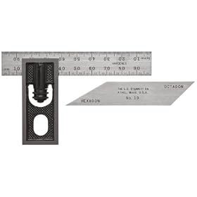 Starrett 13MB Millimeter Reading Double Square With Graduated And Bevel Blades, 100mm Size