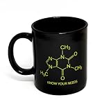 Produkt-Bild: Riesen Kaffeebecher mit Koffeinstrukturformel "Know your Needs" - Farbe schwarz