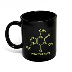 Riesen Kaffeebecher mit Koffeinstrukturformel "Know your Needs" - Farbe schwarz