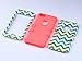 ULAK iPhone 5C Case, 3in1 Anti Slip iPhone 5C Case Hybrid with Soft Flexible Inner Silicone Skin Protective Case Cover for Apple iPhone 5C Green Wave + Coral Pink