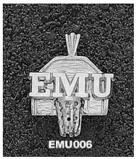 Eastern Michigan Eagles EMU Basketball Backboard Pendant - Sterling Silver Jewelry
