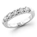 14K White Gold 1.00 ctw. Five - Stone Diamond Wedding / Anniversary Band (G-H;SI1-2)