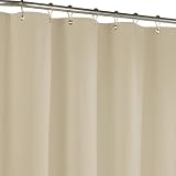 Maytex Cotton Fabric Shower Curtain Liner, Ecru