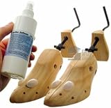 Great Ideas PACK OF 2 x Professional Men's 3 Way Shoe Stretchers Made From Solid Pine Wood Plus Leather Softening Spray - Expands Length, Width And Height Of Tight Fitting Footwear