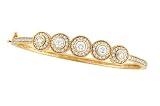 18K Etruscan Bezel Set Diamond Bangle by Morris & David
