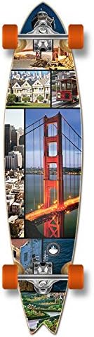 Special Pro Graphic FISHTAIL Complete Longboard skateboard w/ 70mm wheels (San Francisco)
