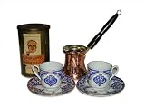 Turkish Coffee Set for Two with Premium Coffee (8.8 oz/250 g)