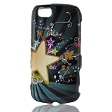 Talon Phone Case for LG GS505 Sentio - Star Blast - T-Mobile - 1 Pack - Case - Retail Packaging - Black/Teal