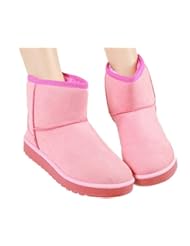Shoes: Winter New Antiskid Ugg Boots with Low Canister Boots and Waterproof Female Female Flat Boots Soft Bottom Long Fluffy Cotton Shoes (pink, 39) - china