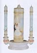 Wedding Unity Candles and Base - 10in. Center and 6in. Side Candles - Bee's Wax - Hand Sculptured