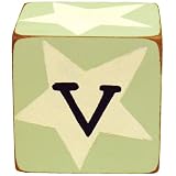 New Arrivals Letter Block V, Green White by New Arrivals