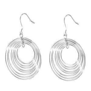 Sterling Silver Multi Ring Earring