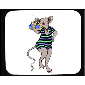Mouse Pad with box, boom, rat, radio by SHOPZEUS