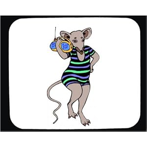 Decorated Mouse Pad with box, boom, rat, radio