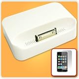 iPhone 3GS 3G dock docking charger station snyc cradle + screen protector