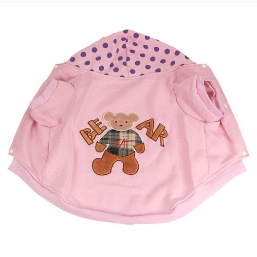 カ 小中型犬用洋服 熊ちゃんの柄 粉红色 dog w