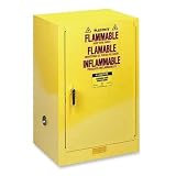 Justrite 891200 Sure-Grip EX 12 Gallon, 35 H x 23-1/4 W x 18 D, 1 Door, 1 Shelf, Manual-Close Yellow Compact Flammable Storage Cabinet
