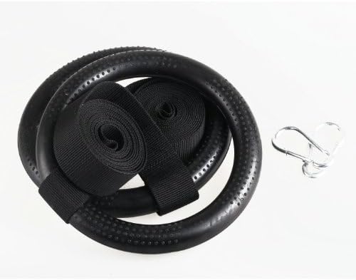 Icevolcano Olympus Olympic Gymnastic Rings Gym Exercise Crossfit Gym Nylon Straps ABS Steering Rings For Bodyweight Suspension Training Upper Body Strength Fitness With Optionsl Hook (With Buckle)