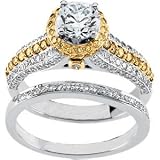 14K Two Tone Gold Diamond Semi Mount Engagement Ring