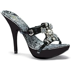 Ellie Shoes Women's 503 WENDY, 5 Inch Stiletto Heel Mule w/Rinestone Design, Available in 2 Colors