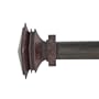 Window Curtain Rod / Drapery Rod 18inch To 48inch Stacked Square Burgundy