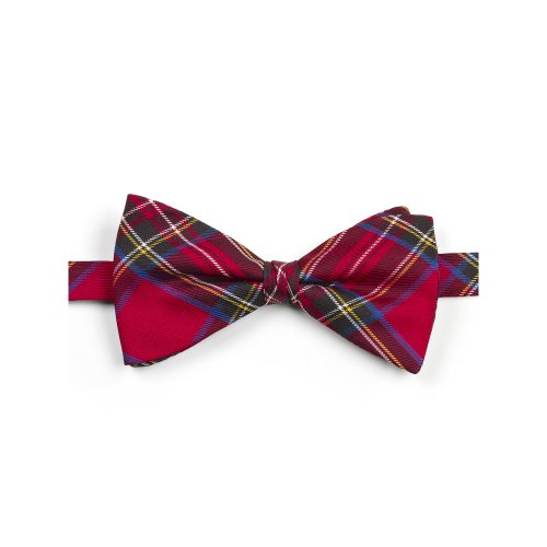 Paul Fredrick Holiday Plaid Silk Pre-Tied Bow Tie