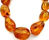 Certified Genuine Baltic Amber and Sterling Silver Large Necklace, 24"