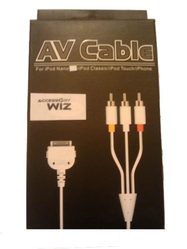 Hi-Resolution Classic AV (Audio Visual) Composite Audio Video Cable (RCA) for Apple iPod