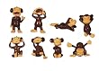 Monkey Madness Figures - Small Plastic Monkey Figures - Set of 8