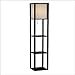 Adesso Wright Shelf Floor Lamp - Black Walnut Finish