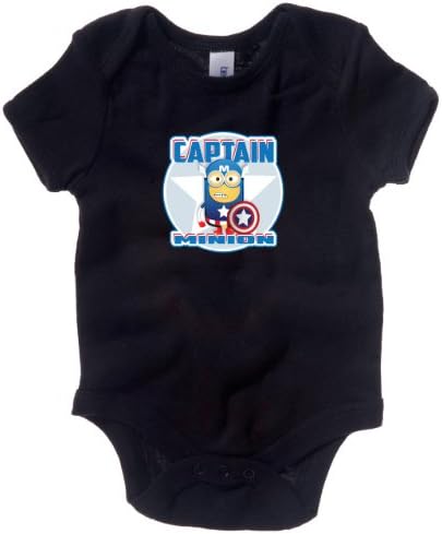 Badass Babies Unisex Baby Captain Minion Babygrow 12-18 Months Black