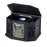 ■パソコン無しでお手持ちのレコード・カセットテープをＣＤに録音『１台４役のレトロ調一体型プレーヤー』（面倒な配線・接続不要！外部入力端子があるので別のCD、MDプレーヤーからも録音可能なレコード録音機能付きアンティーク調マルチプレーヤー）(A570)