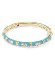 Lauren G Adams Girls Rhodium Hearts Bangle with Blue Enamel