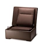 Salamander JumpSeat Ottoman, Leather and Microsuede (Chocolate)