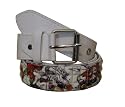 Marsellie White Retro Skull Print Belt 2 -- SwankySwans