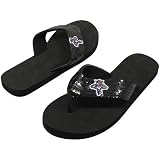 NHL Florida Panthers Women's Sequin Strap Flip Flops - Black (9/10)