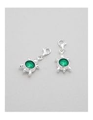 Turtle Colored Enamel Charm In 92.5 Sterling Silver
