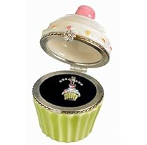 Cupcake Necklace in Trinket Box with Faux Crystal Gems Cupcake Necklace in Trinket Box with Faux Crystal Gems