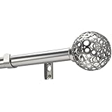 Levolor 44007783 Sphere Rod Set, 66-to-120-Inch Width, 3/4-Inch Diameter, Satin Nickel