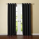 Best Home Fashion Thermal Insulated Blackout Curtains - Antique Bronze Grommet Top - Black - 52"W x 96"L - (Set of 2 Panels)