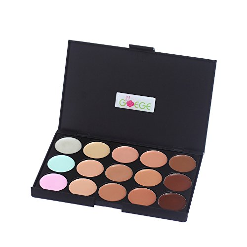 Goege Pro 15 Color Cream Concealer Palette Foundation Makeup Set Cover Speckled Freckle Face Contouring Kit