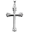 14K White Gold Cross Pendant - 34.50x23.50mm