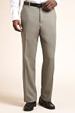 Summer Weight Linen Blend Flat Front Trousers [T18-5136-S]