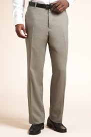 Summer Weight Linen Blend Flat Front Trousers [T18-5136-S]