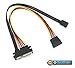 SATA 22 Pin Male to SATA 7 Pin and 15 Pin Female 1 Meter