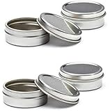 Empty Slip Slide Round Tin Containers for Lip Balm, Crafts, Cosmetic, Candles, Storage Kit by MagnaKoys 1/2 Oz (5)