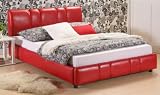 4'6 double red faux leather bed