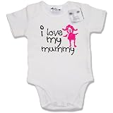 Dirty Fingers  I love my Mummy  Baby & Toddler Short Sleeve Bodysuit / BabyGrow, 0-3 months, White