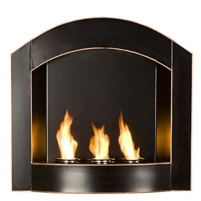 SEI Black Arch Top Wall Mount Gel Fuel Fireplace