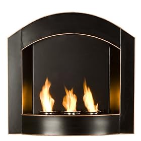 SEI FA5807 Black Arch Top Wall Mount Gel Fuel Fireplace